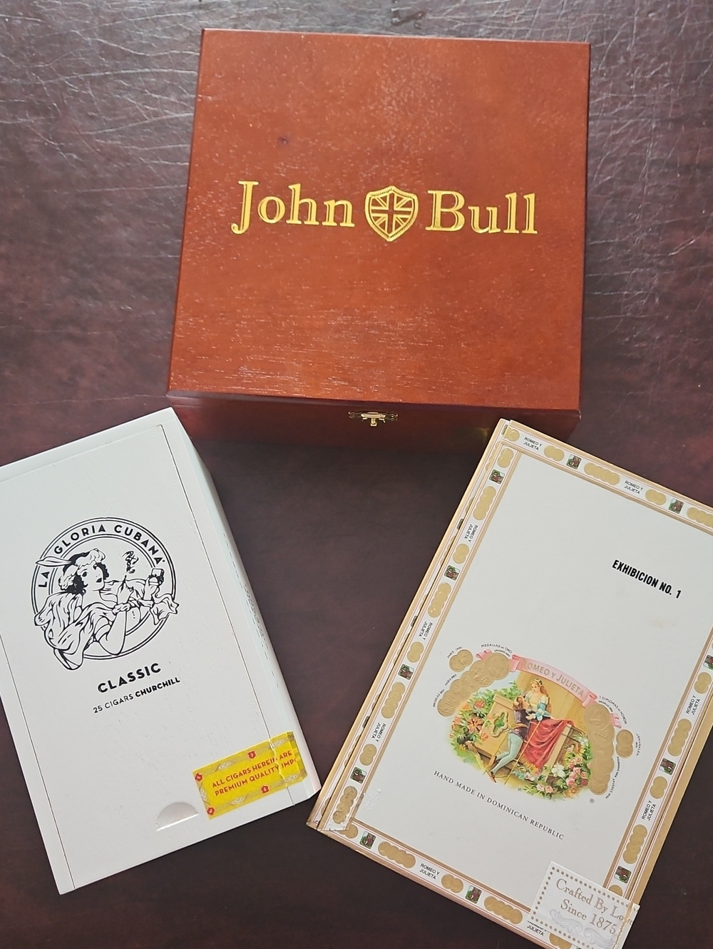 Assorted Sizes Empty Wooden Cigar Boxes Set Of 3